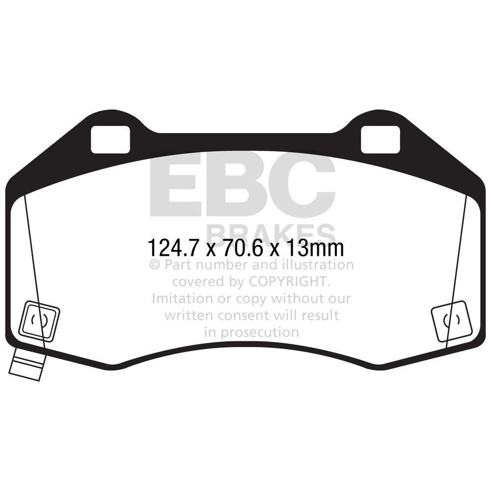 EBC Ultimax Brake Pads 124.7mm x 70.6mm DPX2286 - Front