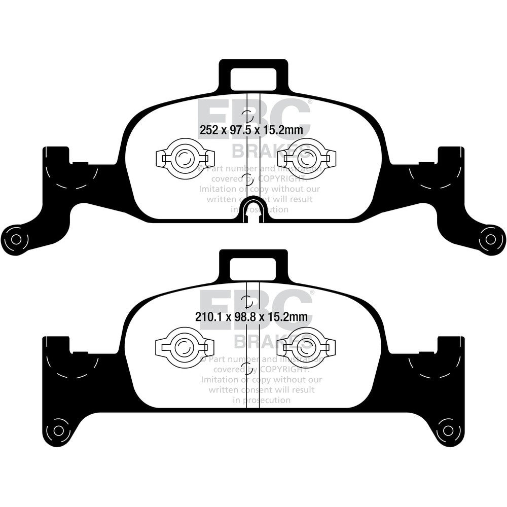 EBC Ultimax Brake Pads 116.7mm x 45.2mm DPX2290 - Front