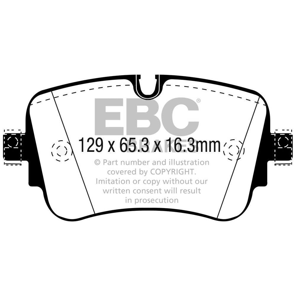 EBC Redstuff Brake Pads 129mm x 65.3mm DP32299C - Rear