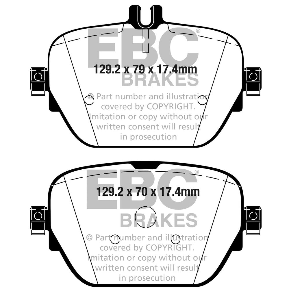EBC Greenstuff 2000 Brake Pads 129.2mm x 79mm DP22314 - Rear