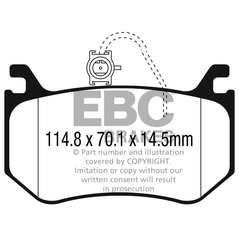 EBC Yellowstuff Brake Pads 114.8mm x 70.1mm DP42326R - Rear