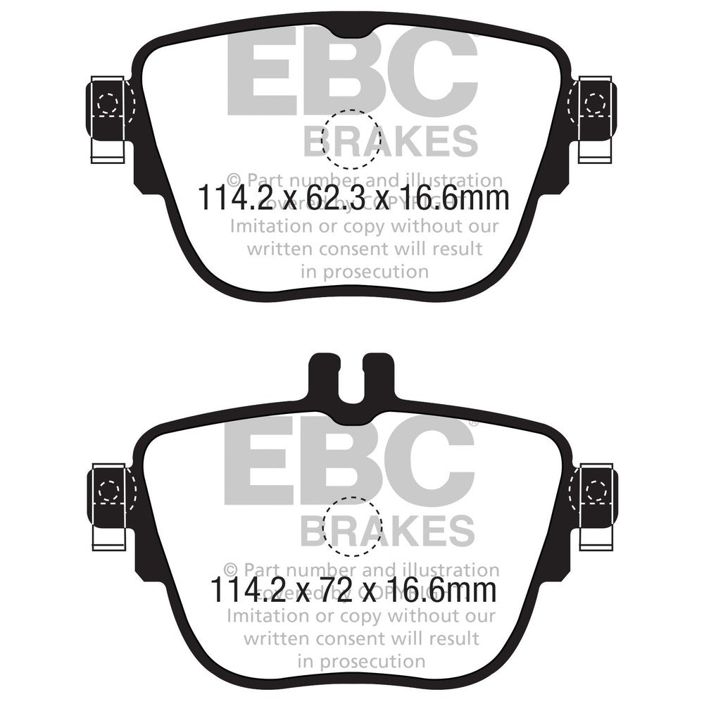 EBC Redstuff Brake Pads 114.2mm x 72mm DP32337C - Rear