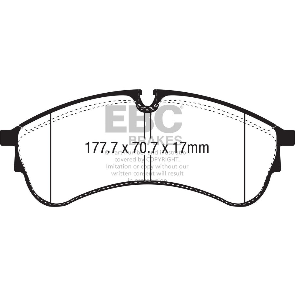 EBC Ultimax Brake Pads 177.7mm x 70.7mm DPX2339 - Front