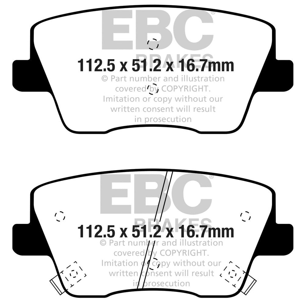 EBC RP-X Brake Pads 112.5mm x 51.2mm DP82344RPX - Rear