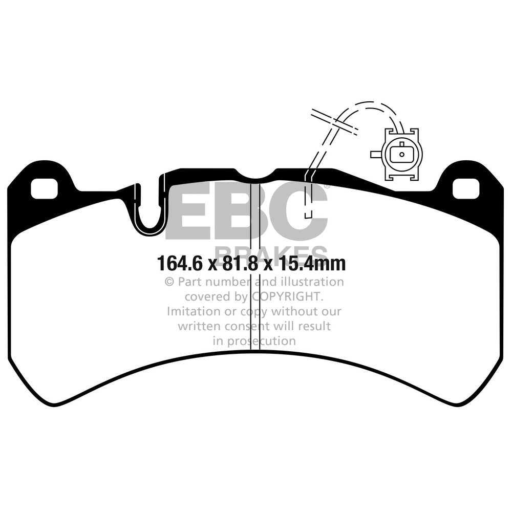 EBC Yellowstuff Brake Pads 164.6mm x 81.8mm DP42354R - Front