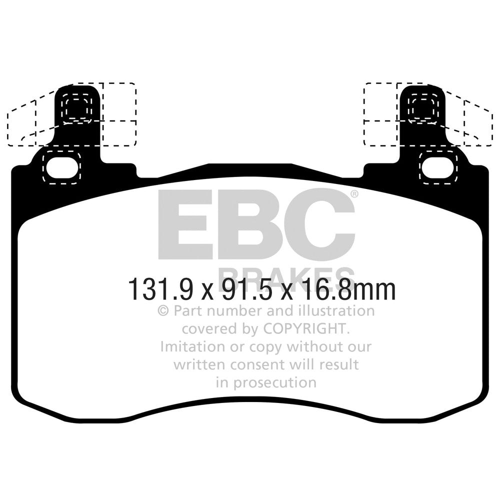 EBC Bluestuff NDX Brake Pads 130mm x 91.75mm DP52356NDX - Front