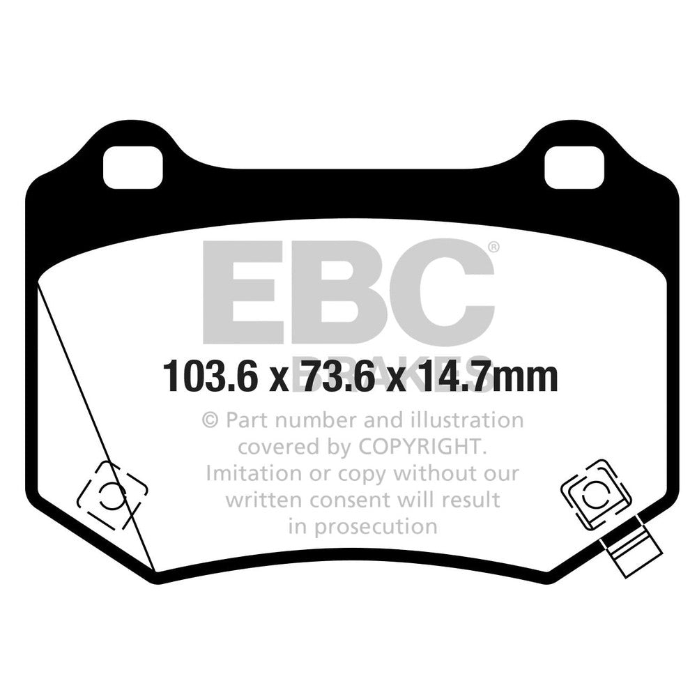 EBC Bluestuff NDX Brake Pads 104mm x 74mm DP52361NDX - Rear