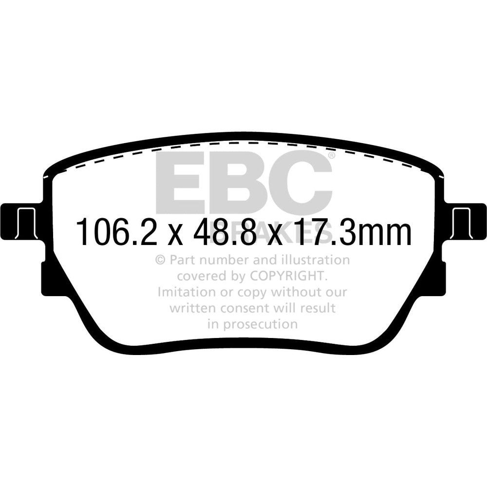 EBC Greenstuff 2000 Brake Pads 106.2mm x 48.8mm DP22389 - Rear