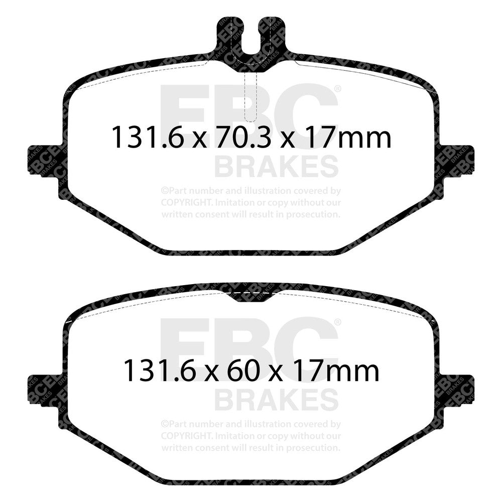 EBC Ultimax Brake Pads 131.6mm x 70.3mm DPX2427 - Rear