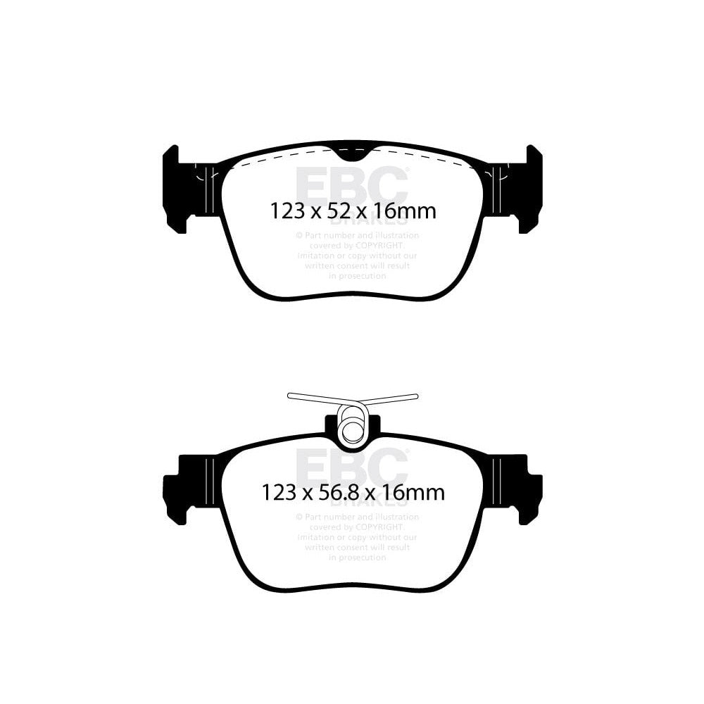 EBC Greenstuff 2000 Brake Pads 123mm x 56.8mm DP22440 - Rear