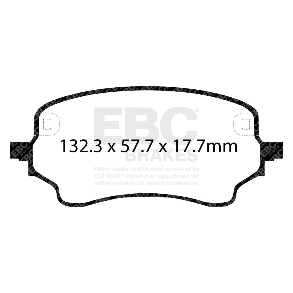 EBC Greenstuff 2000 Brake Pads 132.2mm x 57.7mm DP22441 - Front