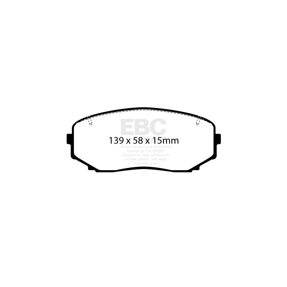 EBC Greenstuff 6000 Brake Pads 139mm x 58mm DP62463 - Rear