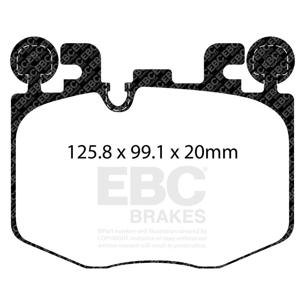 EBC Greenstuff 2000 Brake Pads 125.8mm x 99.1mm DP22522 - Front