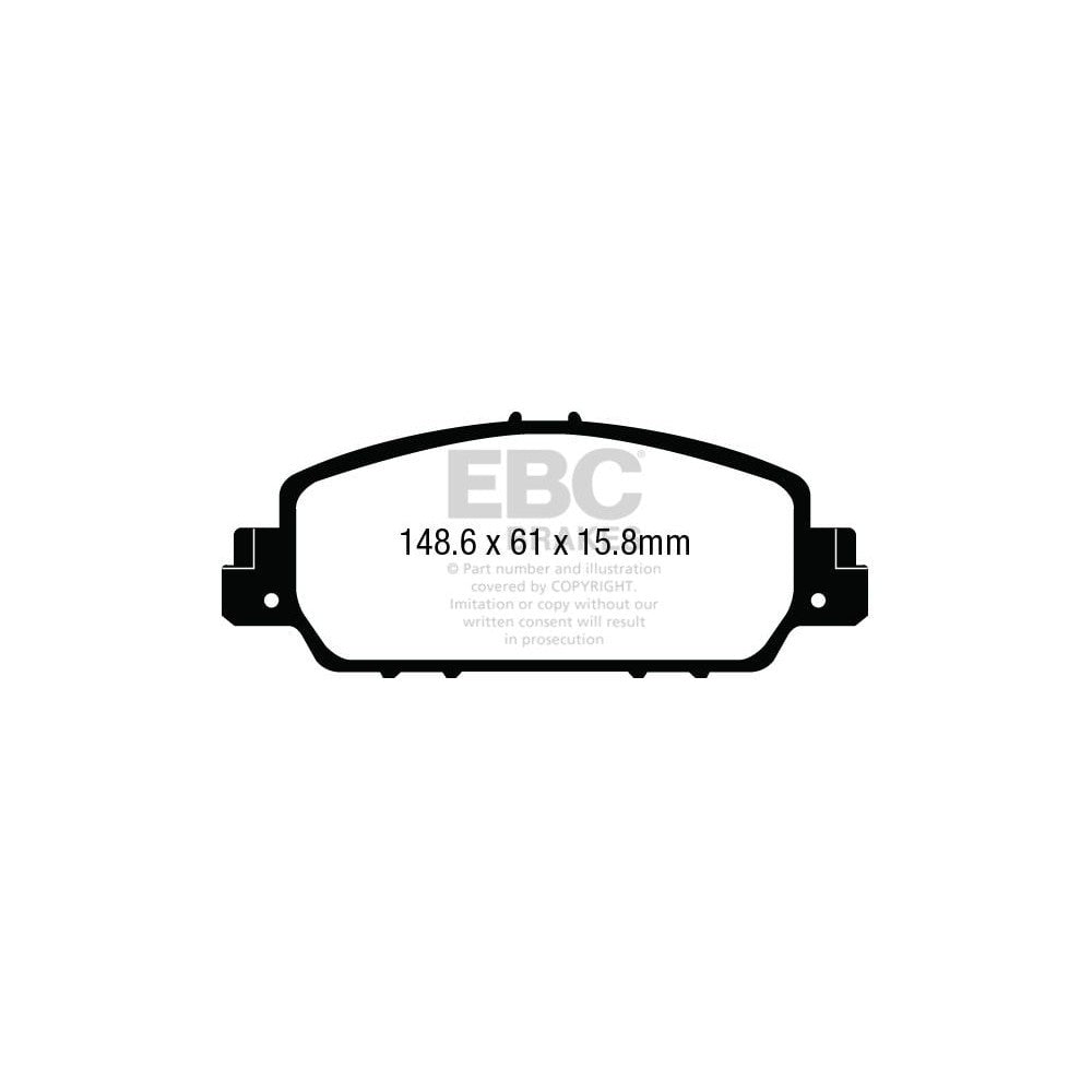EBC Yellowstuff Brake Pads 148.6mm x 61mm DP43014R - Front