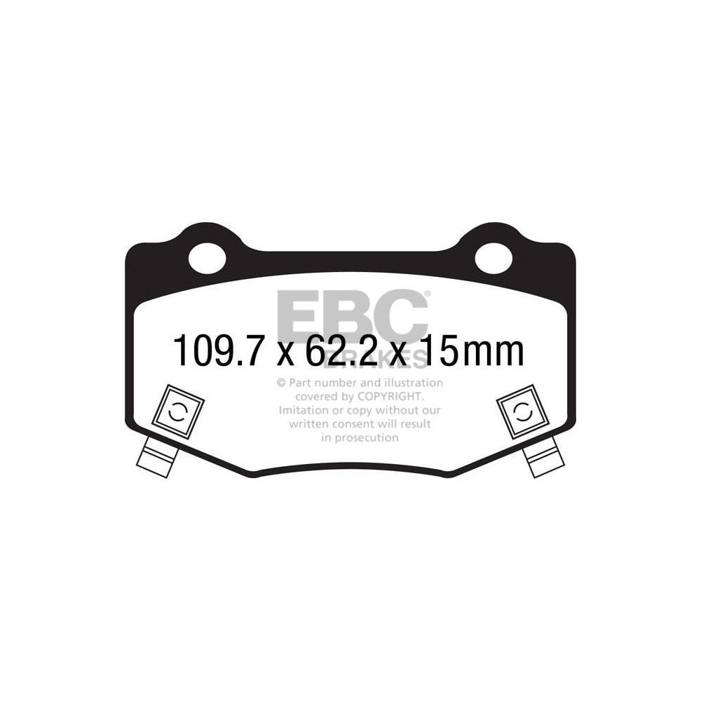 EBC Redstuff Brake Pads 109.7mm x 62.2mm DP33023C - Rear