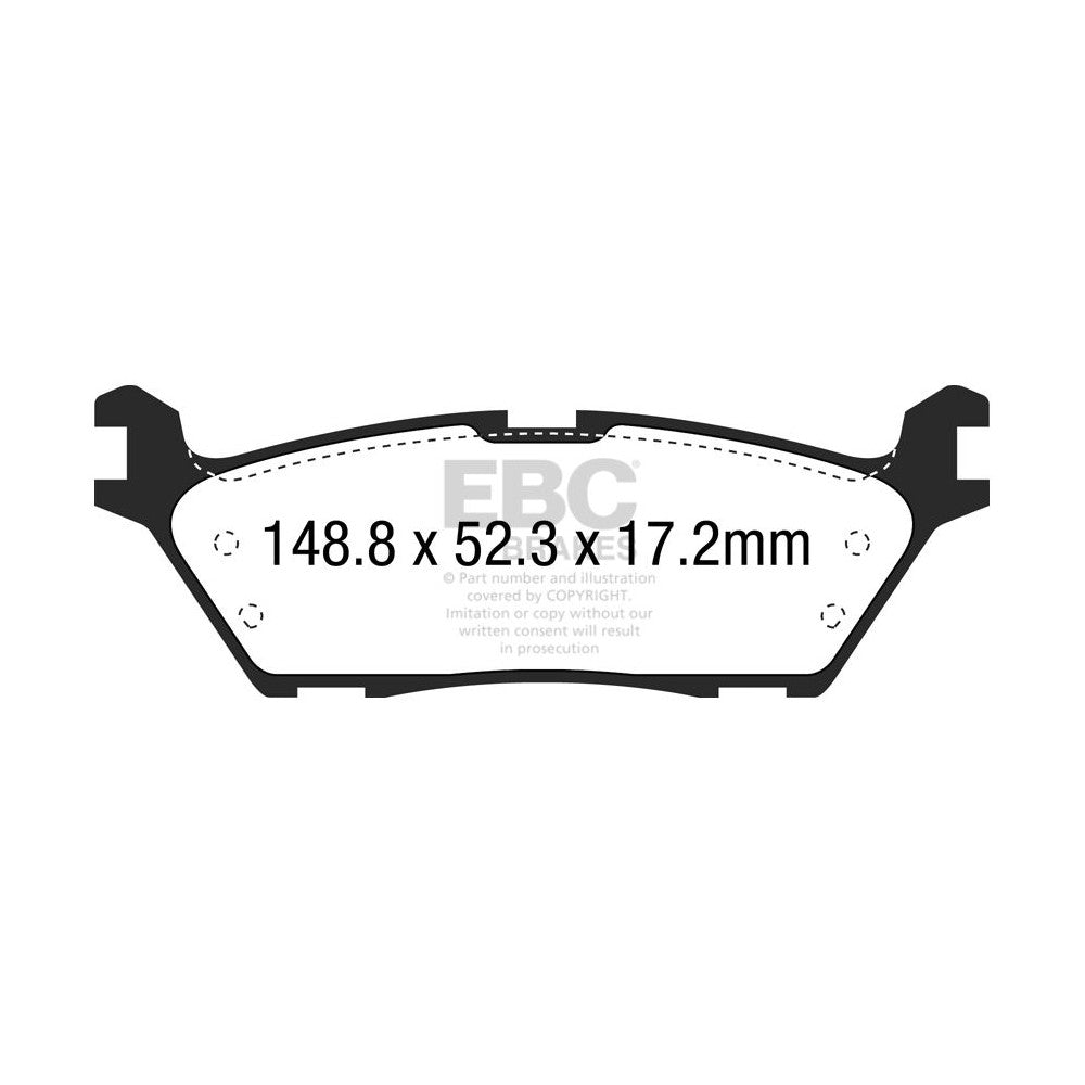 EBC Yellowstuff Brake Pads 148.8mm x 52.3mm DP43037R - Rear