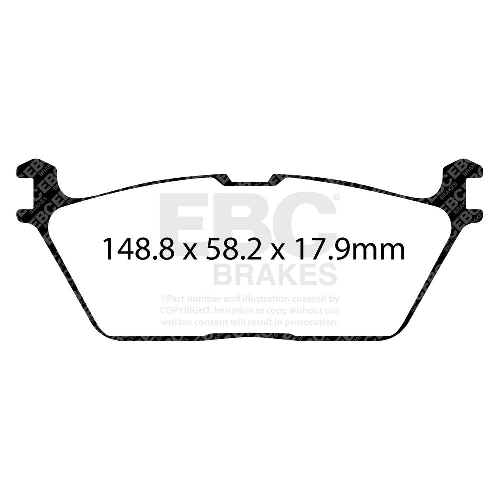 EBC Yellowstuff Brake Pads 149mm x 58.2mm DP43095R - Rear