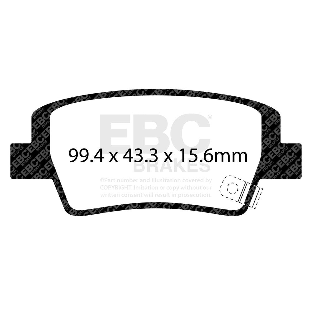 EBC Bluestuff NDX Brake Pads 99.4mm x 43.3mm DP53154NDX - Rear