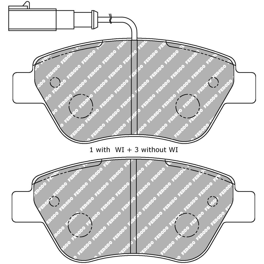 Ferodo DS Performance Brake Pads 123mm x 53.3mm FDS1466 - Front