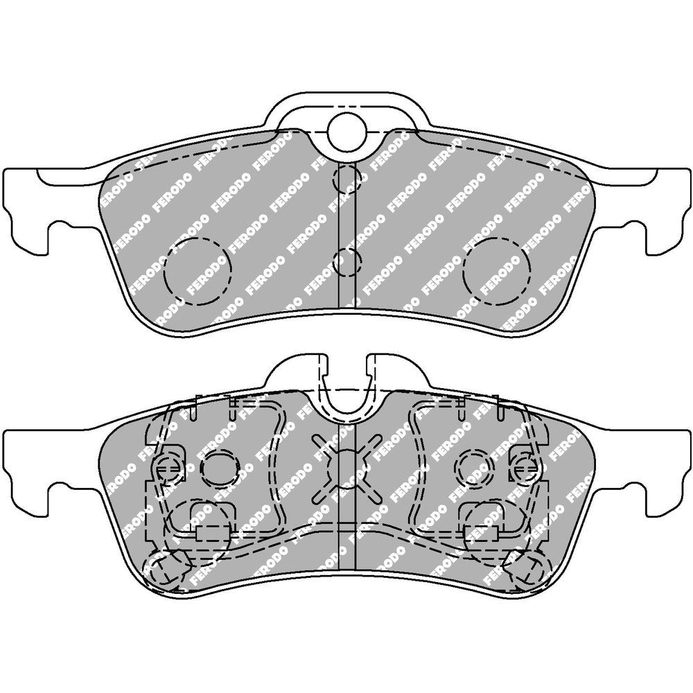 Ferodo DS2500 Brake Pads 123.2mm x 43.9mm FCP1676H - Rear