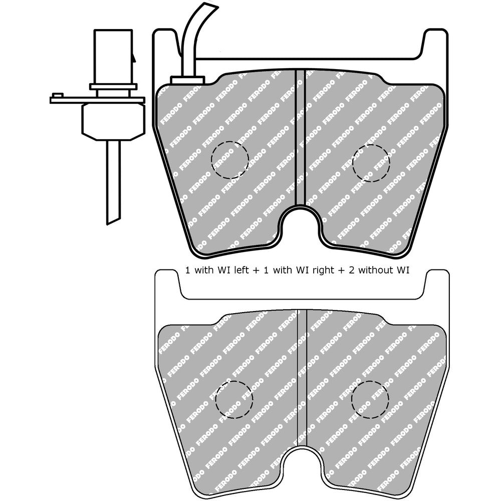 Ferodo DS Performance Brake Pads 95.4mm x 74.3mm FDS1664 - Front
