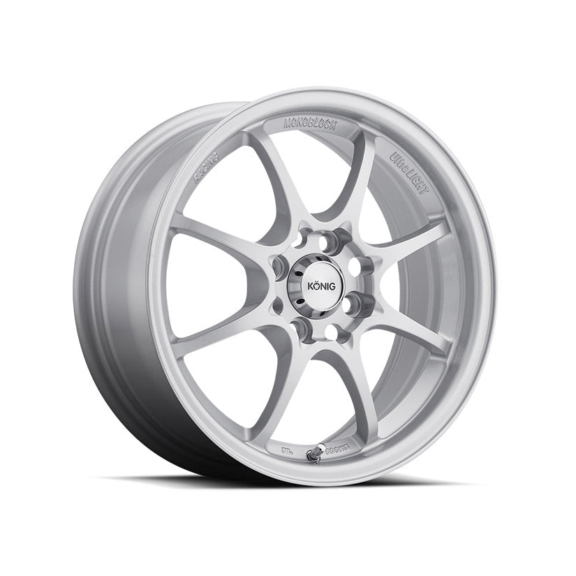 Konig Helium Alloy Wheel 15x6.5 ET40 4x100 Silver 73.1mm CB