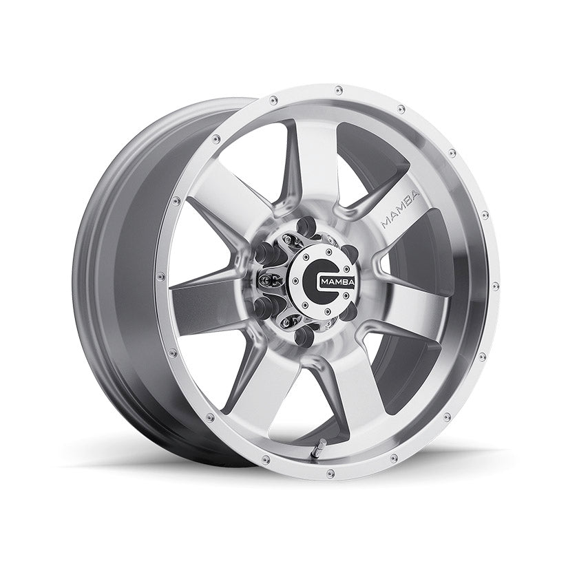 Mamba M14 Alloy Wheel 18x9 ET12 6x139.7 Machined Face Silver Drill Holes 106.1mm CB