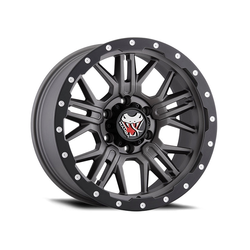 Mamba M25 Alloy Wheel 17x9 ET12 6x139.7 Matte Grey With Black Lip Edge 106.1mm CB