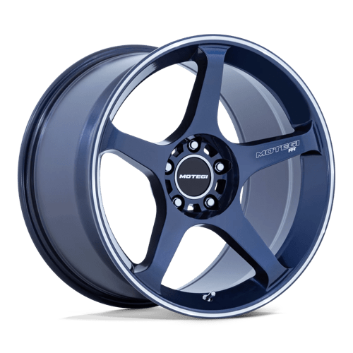 Motegi MR159 BATTLE V Alloy Wheel 18x9.5 ET35 5x120 Obsidian Blue Machined Lip Stripe 74.1mm CB