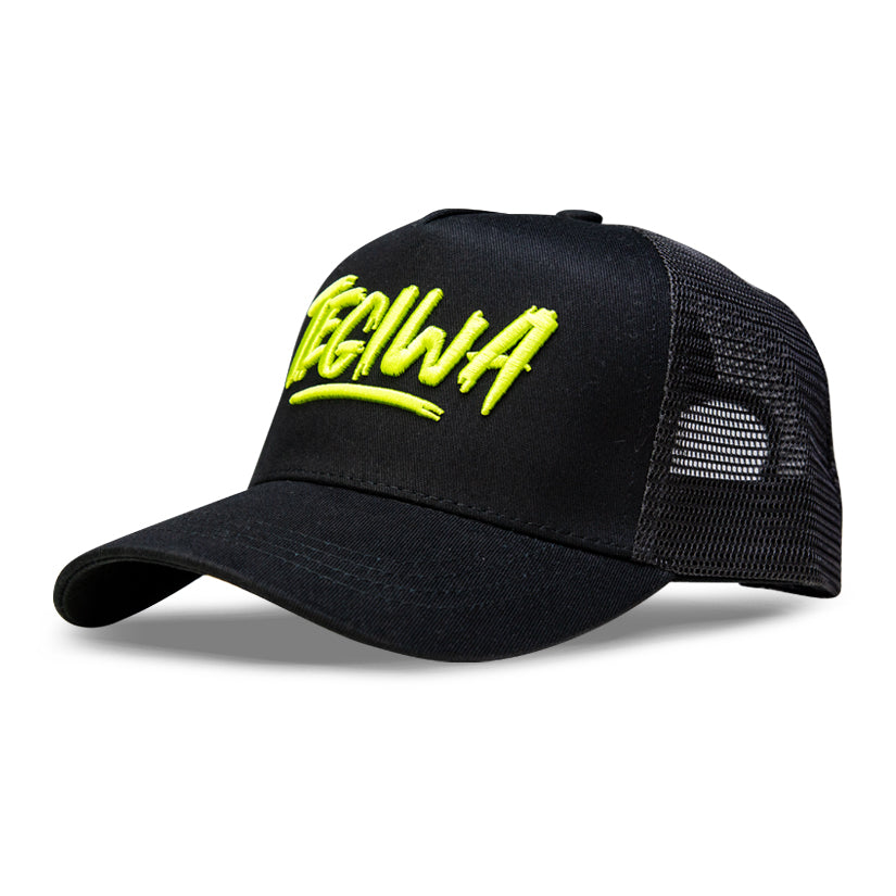 Tegiwa Trucker Script Logo Black Cap