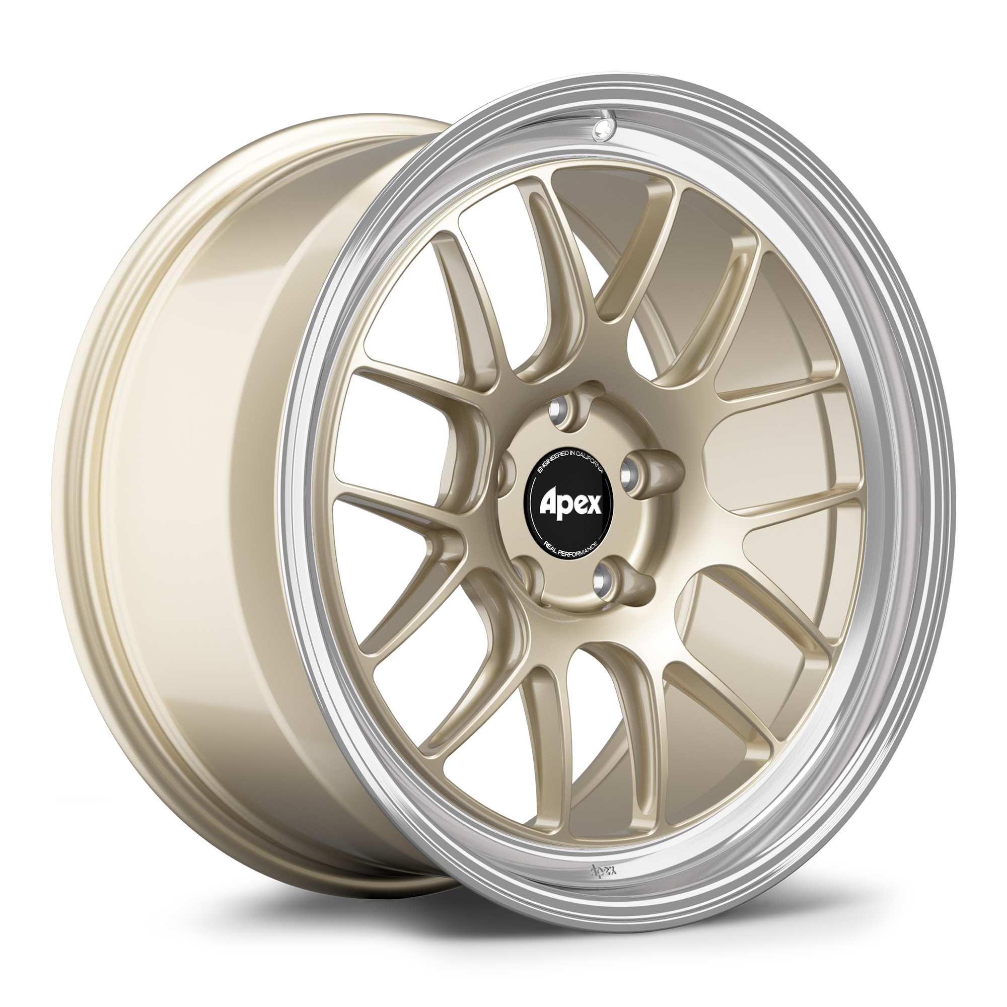 Apex ML-7RT Forged Alloy Wheel 19x10.5 ET44 5x130mm - Machined Lip - Gloss Motorsport Gold 71.6mm CB