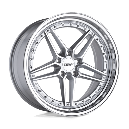 TSW ASCARI Alloy Wheel 20x10.5 ET25 5x120 Silver Withmirror Cut Face & Lip 76.1mm CB