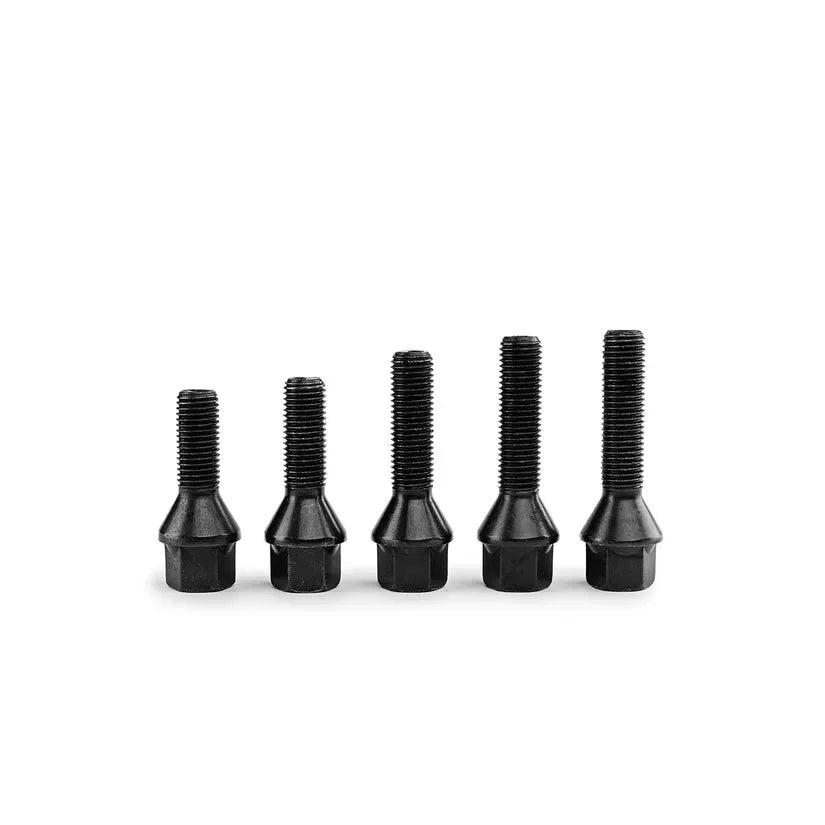 Apex 17Mm 60 Degree Cone Seat Lug Bolts M12X1.5 / Oem Black Wheel Nuts & Studs