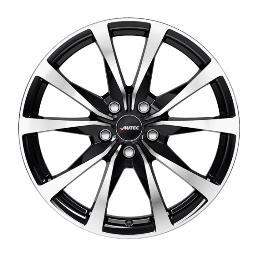 AUTEC Brixen Alloy Wheel 17x7 ET50 5x114 Black Polished 67.1mm CB