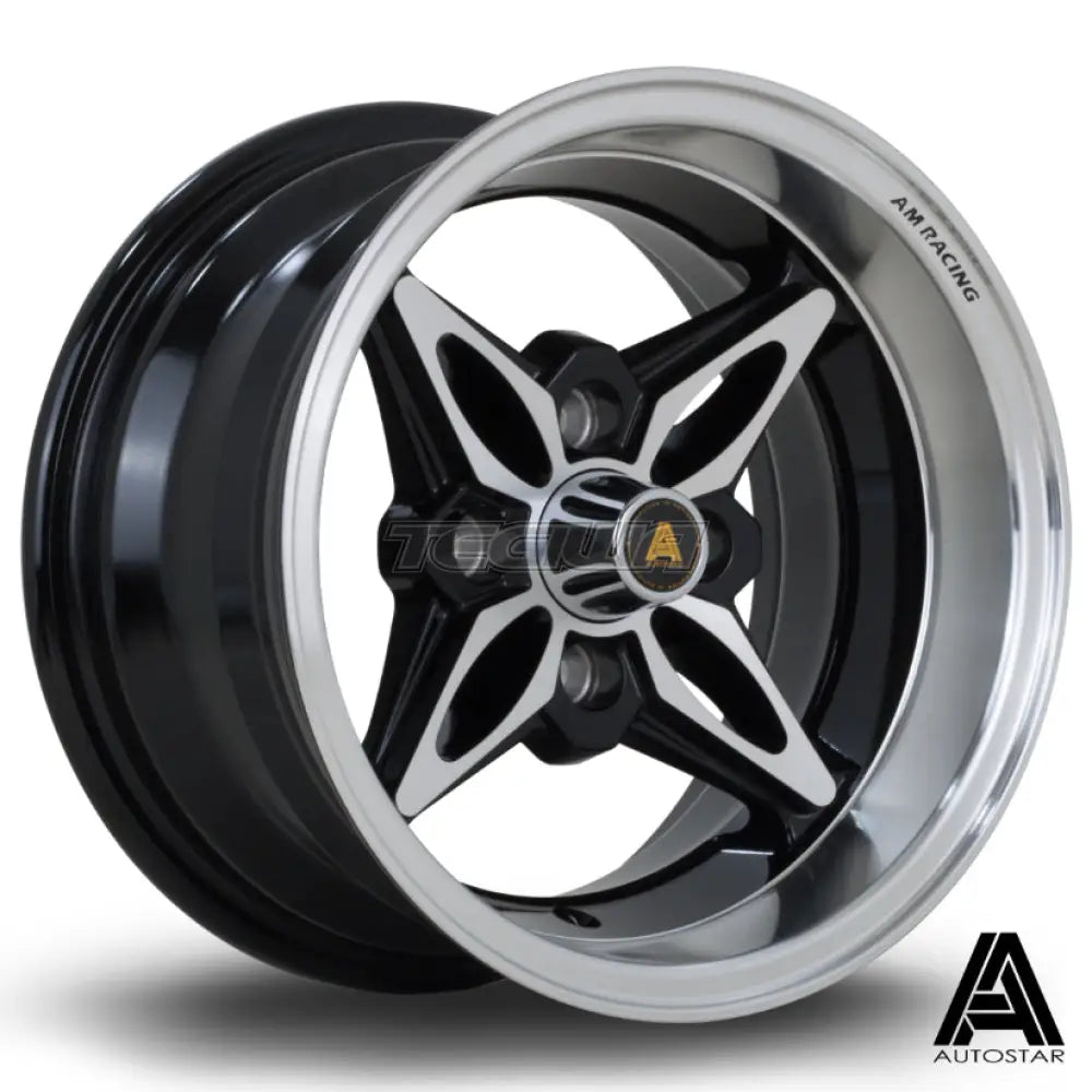Autostar Kanji Alloy Wheel 13x7 ET-7 4x100 Gloss Black Polished Face 67.1mm CB Alloy Wheels