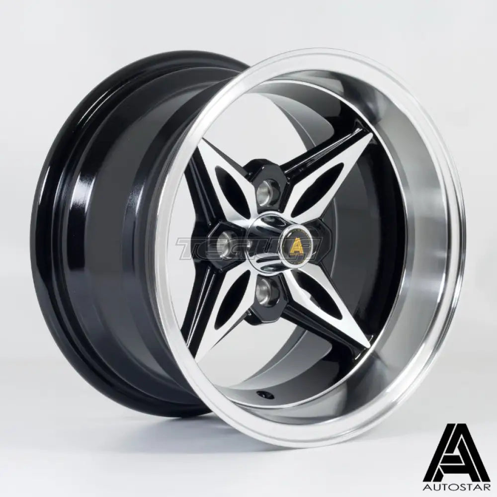 Autostar kanji Alloy Wheel 14x8 ET-5 4x100 Gloss Black Polished Face 67.1mm CB Alloy Wheels