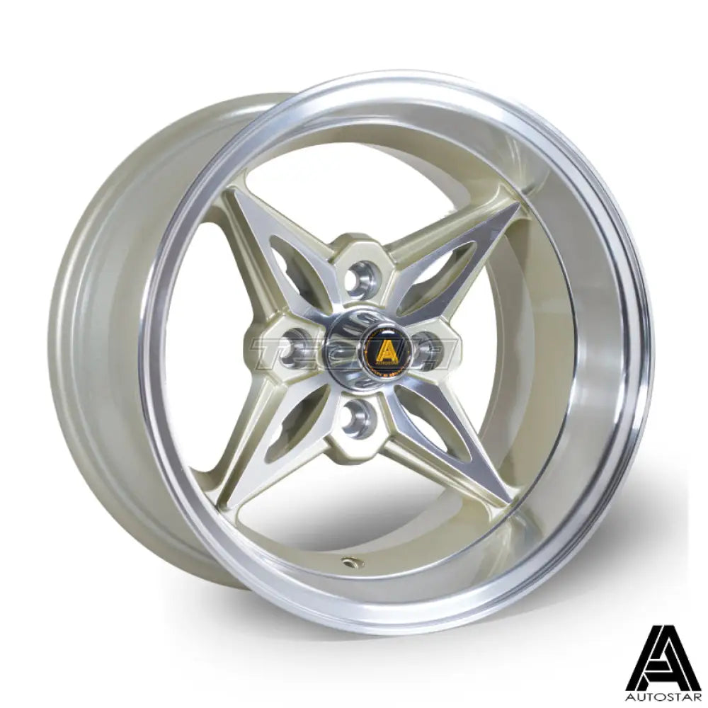 Autostar Kanji Alloy Wheel 14x8 ET-5 4x100 Gold Polished Lip 67.1mm CB Alloy Wheels