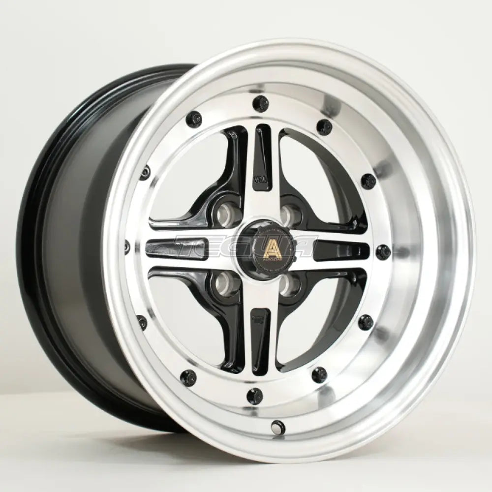 Autostar Kashiko Alloy Wheel 15x9 ET0 4x100 Gloss Black Polished Face 73mm CB Alloy Wheels