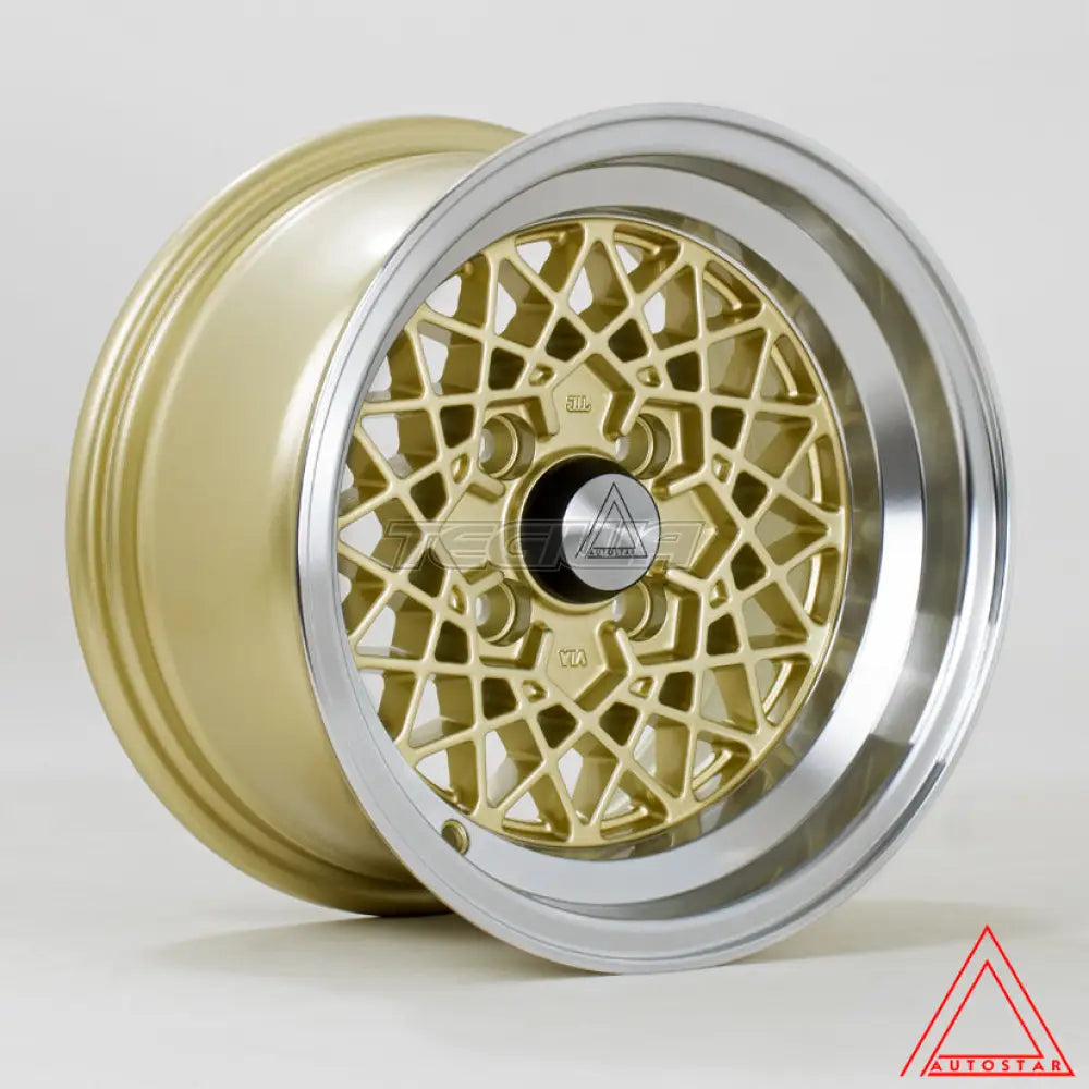 Autostar Kyoshu Alloy Wheel 13x7 ET-7 4x100 Gold Polished Lip 67.1mm CB Alloy Wheels