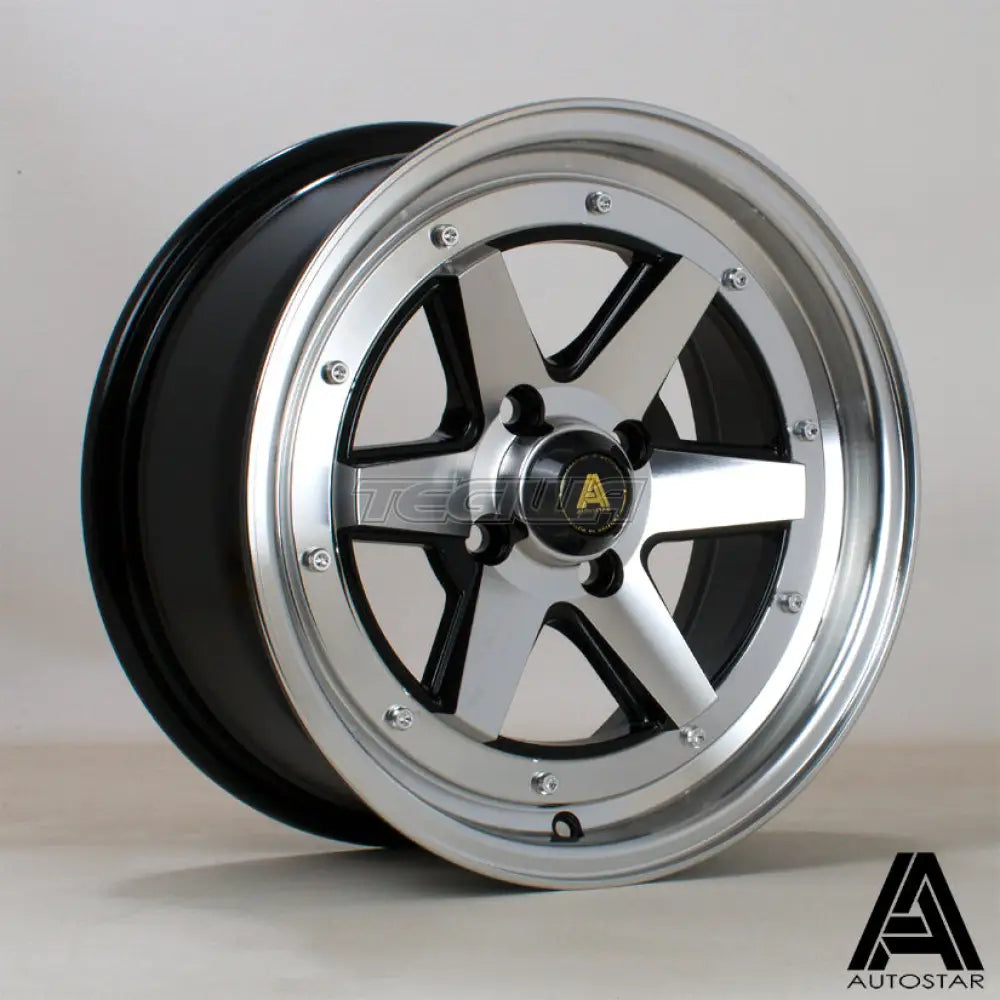 Autostar Magic Alloy Wheel 15x7 ET35 4x100 Gloss Black Polished Face 67.1mm CB Alloy Wheels