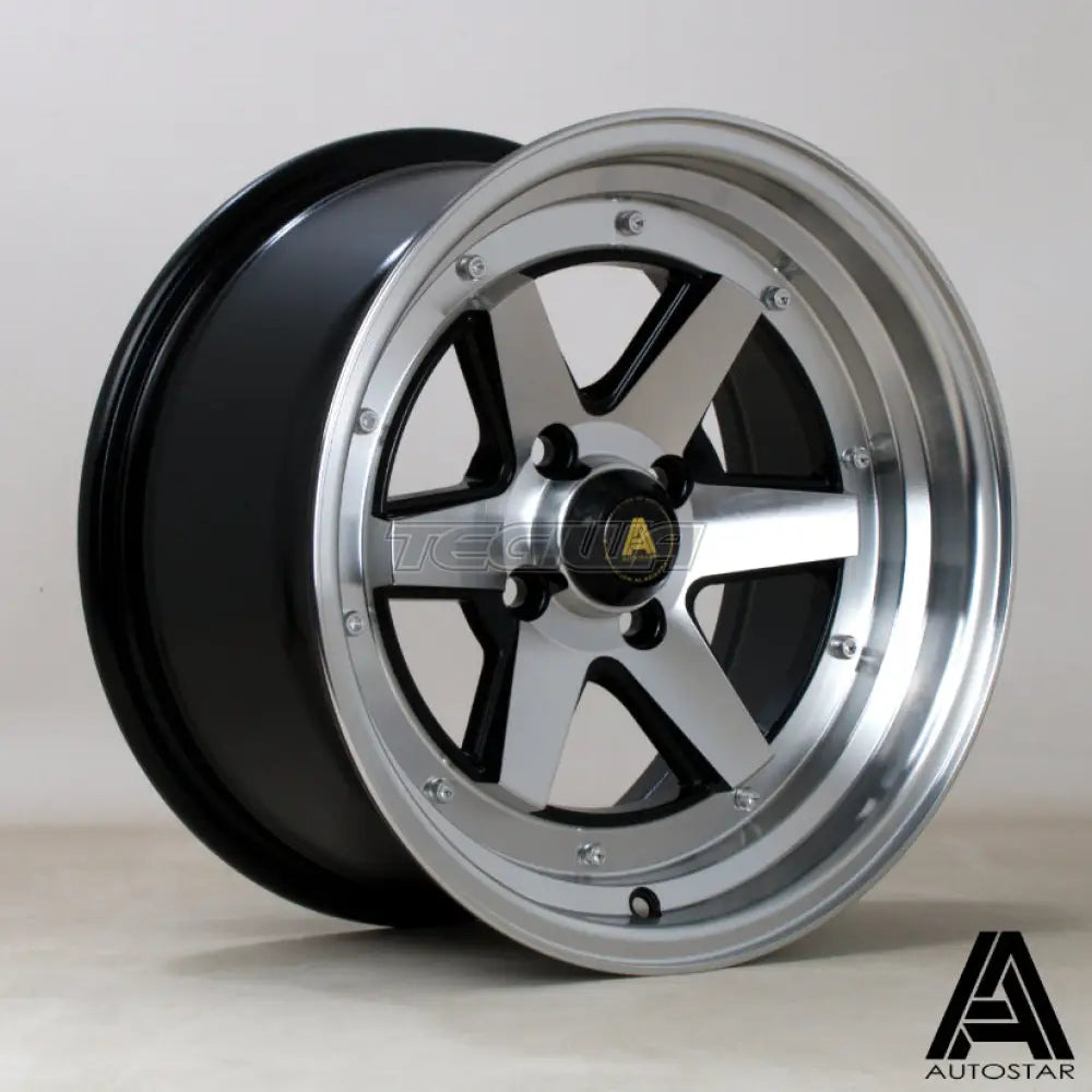Autostar Magic Alloy Wheel 15x8 ET20 4x100 Gloss Black Polished Face 67.1mm CB Alloy Wheels