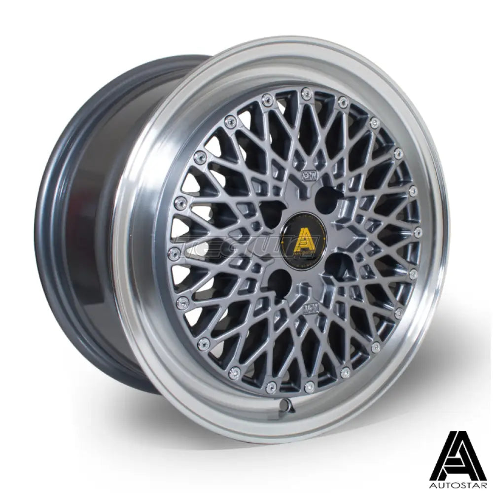 Autostar Minus Alloy Wheel 15x7.5 ET25 4x100 Gunmetal Polished Lip 67.1mm CB Alloy Wheels