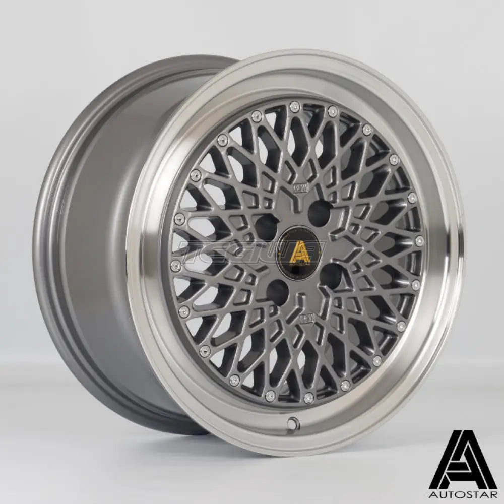 Autostar Minus Alloy Wheel 16x7.5 ET35 4x100 Gunmetal Polished Lip 67.1mm CB Alloy Wheels