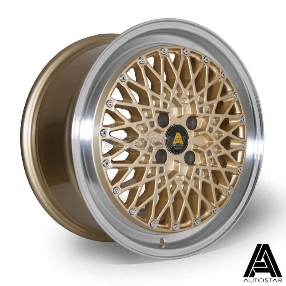 Autostar Minus Alloy Wheel 17x8 ET30 4x100 Gold Polished Lip 67.1mm CB Alloy Wheels