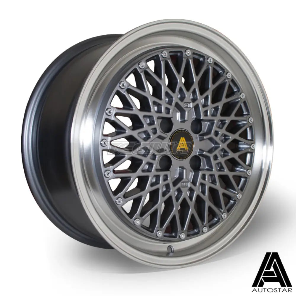 Autostar Minus Alloy Wheel 17x8 ET30 4x100 Gunmetal Polished Lip 73mm CB Alloy Wheels