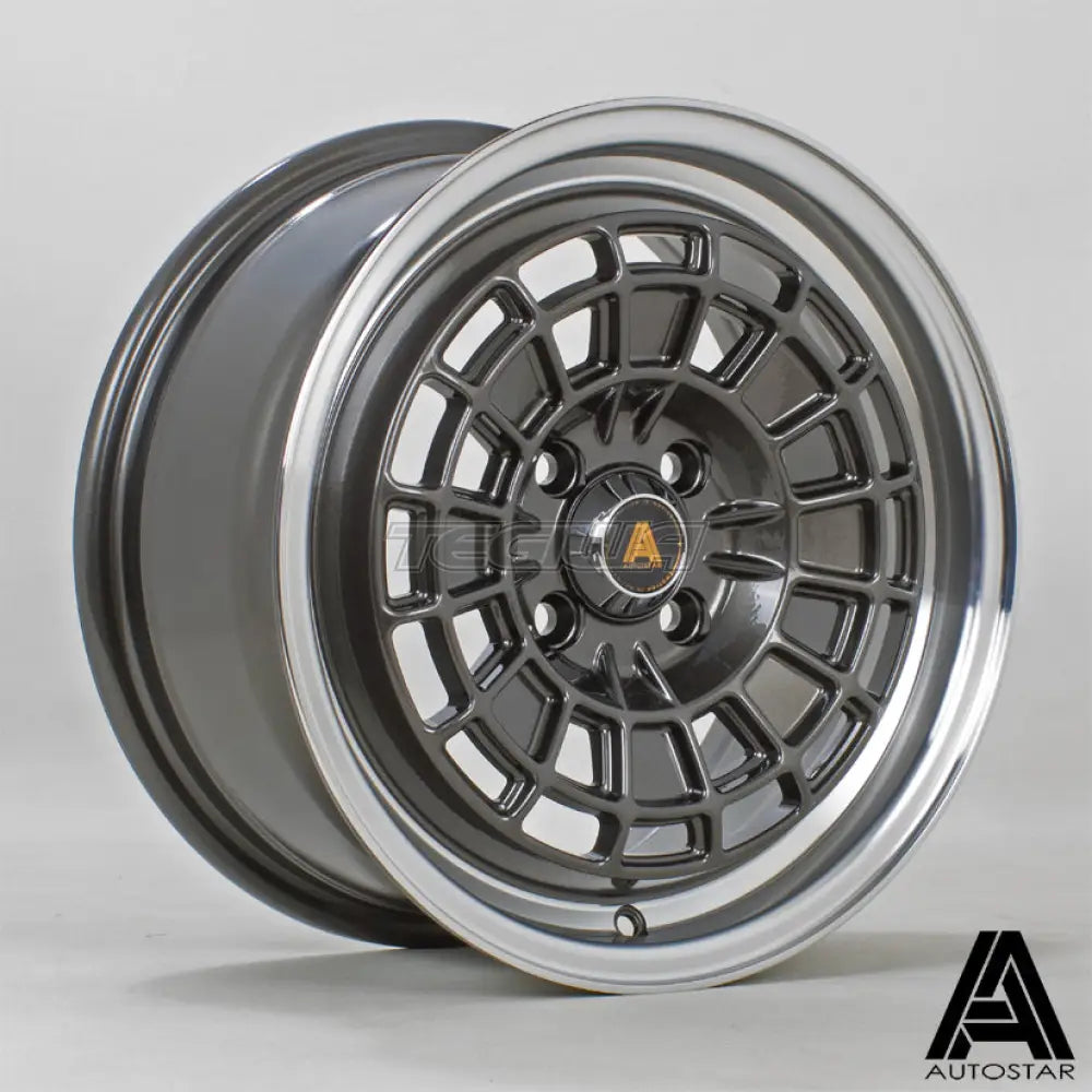 Autostar Roulette Alloy Wheel 15x7 ET35 4x100 Gunmetal Polished Lip 67.1mm CB Alloy Wheels