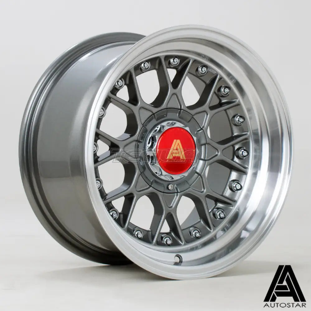 Autostar Sprint Alloy Wheel 15x8 ET0 4x100,4x114 Gunmetal Polished Lip 73.1mm CB Alloy Wheels