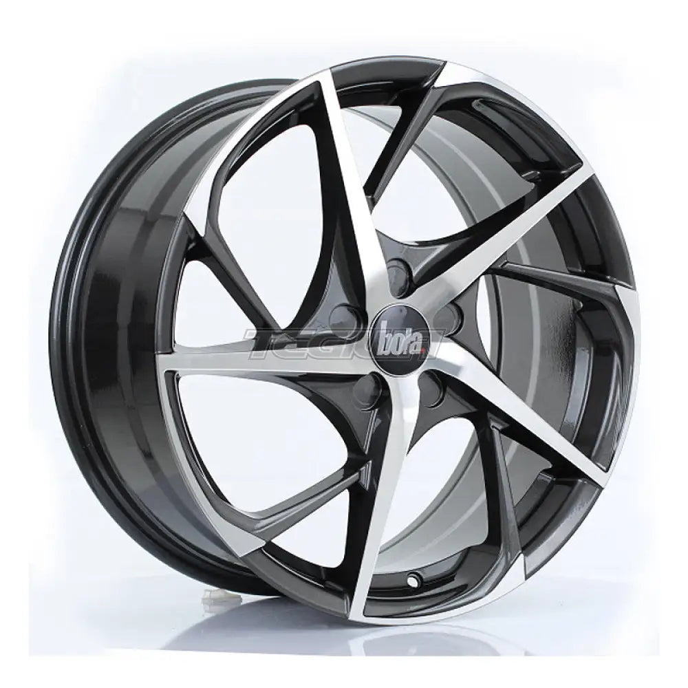 BOLA B18 Alloy Wheel 19x8.5 5x120 ET25 To 45 72.6mm CB Gunmetal Polished Face Alloy Wheels