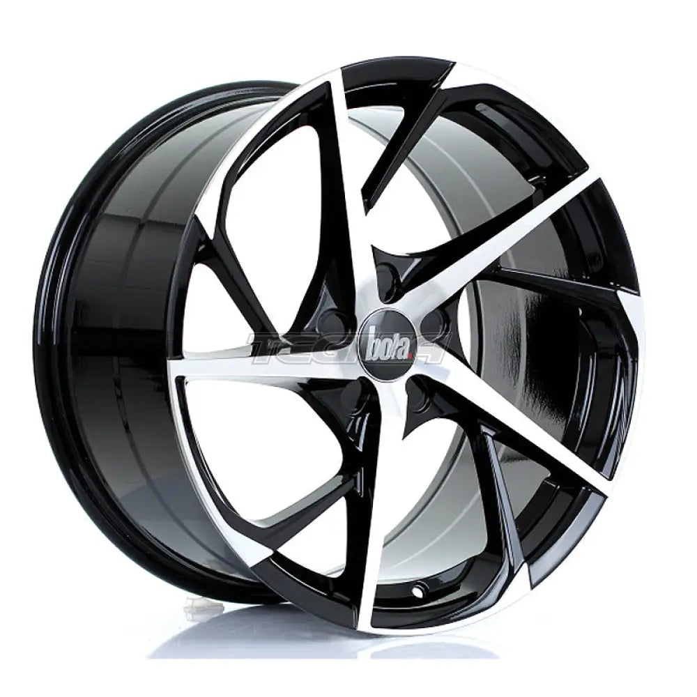 BOLA B18 Alloy Wheel 19x9.5 5x115 ET25 To 45 72.6mm CB Black Polished Face Alloy Wheels