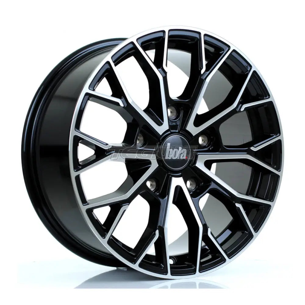 BOLA B24 Alloy Wheel 18x8 5x160 ET50 65.1mm CB Gloss Black Polished Face Alloy Wheels
